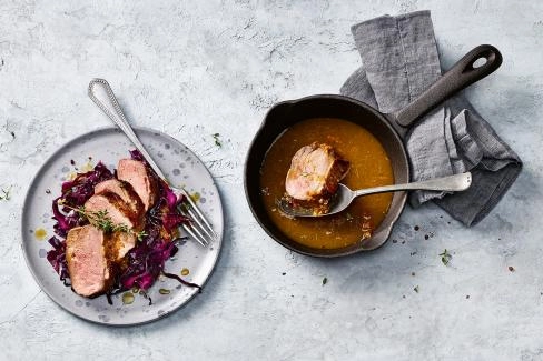 marktfrisch entenbrust mit orangen honig pfeffer sauce 010820